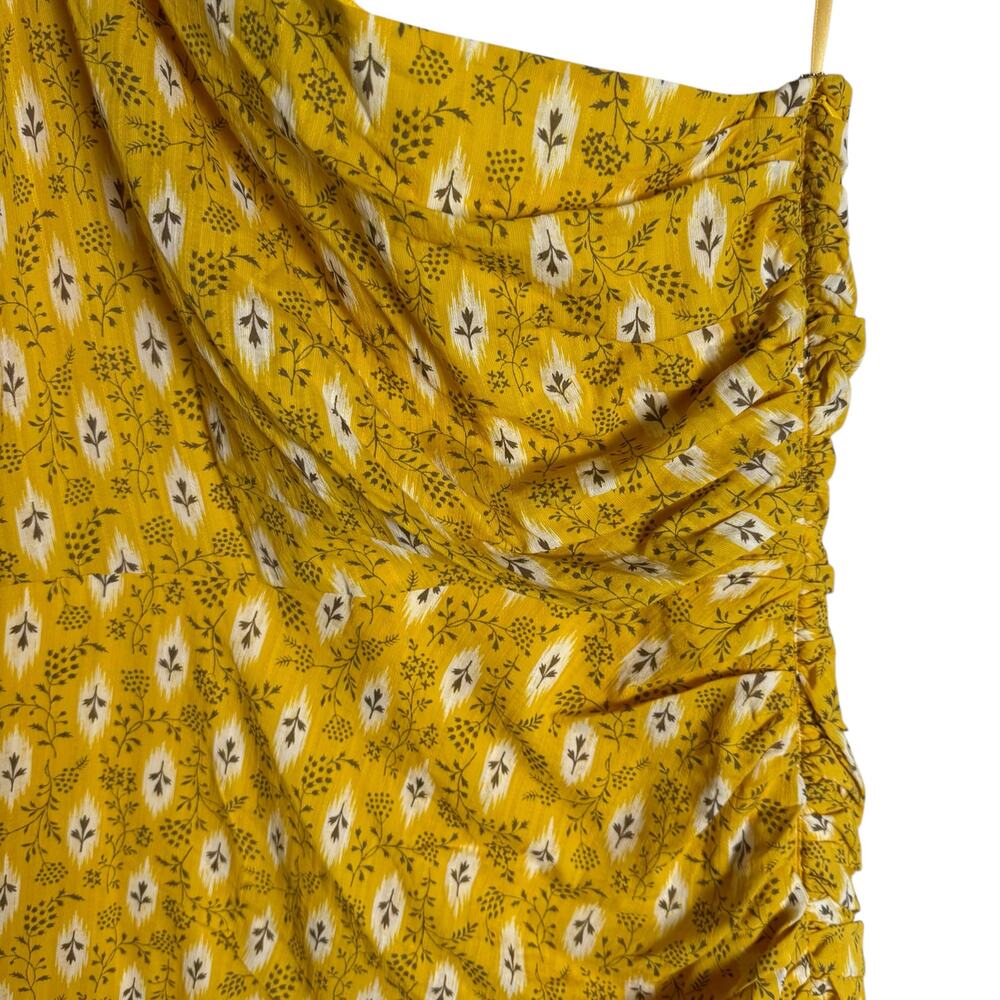Veronica Beard Virginia Sun Yellow One Shoulder Floral Tiered Maxi Dress Size 16 - Picture 9 of 16